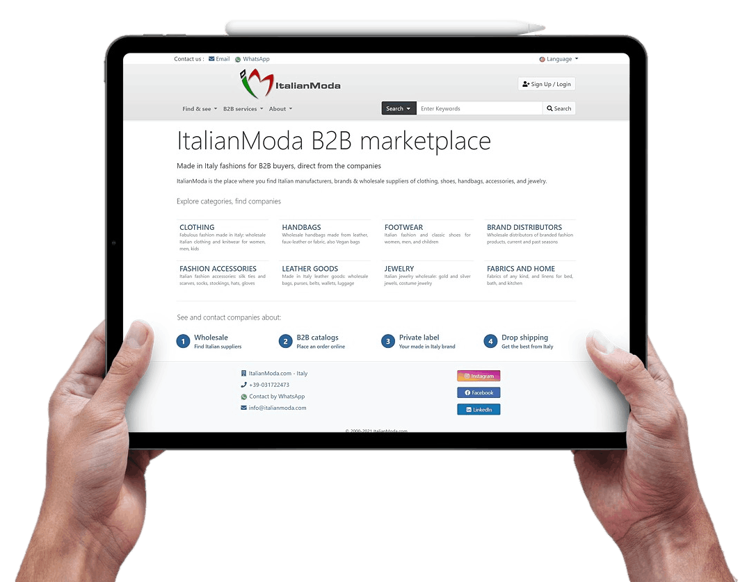 Marketplace B2B per la moda italiana: piattaforma B2B ItalianModa per farsi trovare da buyers esteri di moda